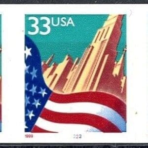 Scott# 3281c "FLAG OVER CITY" MNH DIE CUT 9.8 SMALL DATE PNC5 P# 2222