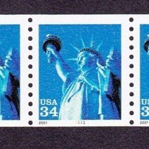 Scott# 3476 "STATUE OF LIBERTY" MNH PNC5 P# 1111, NICELY CENTERED
