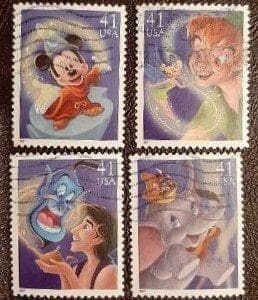 Scott# 4192-95 "ART OF DISNEY-MAGIC" USED SINGLES SET (4)
