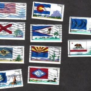 Scott# 4273-82 "FLAGS of our NATION" SET #1, USED SINGLES SET (10)