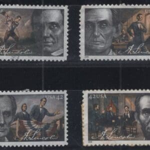 Scott# 4380-83 "ABRAHAM LINCOLN" USED SINGLES SET (4)