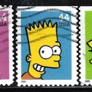 Scott# 4399-4403 "THE SIMPSONS" USED BOOKLET SINGLES SET (5)