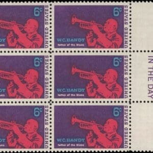 Scott# 1372 "W. C. HANDY - MUSICIAN" MNH MAIL EARLY BLOCK (6)