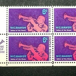 Scott# 1372 "W. C. HANDY - MUSICIAN" MNH ZIP BLOCK (4)