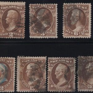 Scott# O72-O82 "TREASURY DEPT SET" USED, SMALL MINOR FLAWS