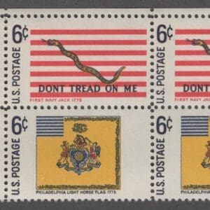 Scott# 1345-54 "HISTORIC FLAGS" ZIP BLOCK (4) MNH, NICELY CENTERED