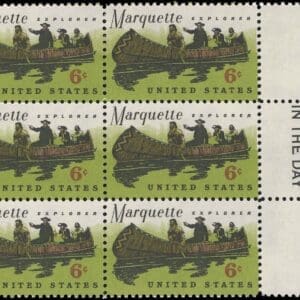 Scott# 1356 "MISSISSIPPI EXPLORATION" MNH MAIL EARLY BLOCK (6)