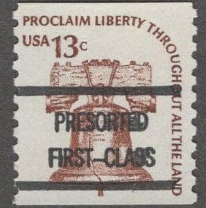 Scott# 1618a "LIBERTY BELL" MNH PRESORTED PRECANCEL COIL