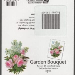 Scott# 3836 "GARDEN BOUQUET" MNH UNFOLDED BOOKLET PANE (20) - Image 2