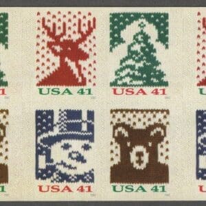 Scott# 4207-10 (4210d) "HOLIDAY KNITS" MNH BOOKLET PANE (20) P# S1111