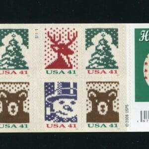 Scott# 4207-10 (4210d) "HOLIDAY KNITS" MNH BOOKLET PANE (20) P# S1111 - Image 2