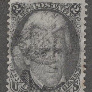 Scott# 73 "BLACK JACK" WITH A LITE CIRCULAR BAR GRID CANCEL