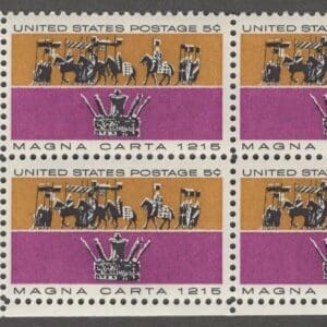 Scott# 1265 "MAGNA CARTA" ZIP BLOCK (4) MNH, NICELY CENTERED