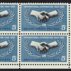 Scott# 1266 "INTERNATIONAL COOPERATION YEAR" ZIP BLOCK (4) MNH