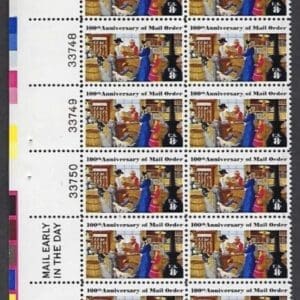 Scott# 1468 "RURAL POST OFFICE" PLATE STRIP (20) MNH