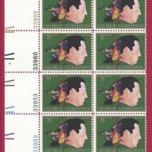 Scott# 1484 "GEORGE GERSHWIN - COMPOSER" PLATE STRIP (16) MNH