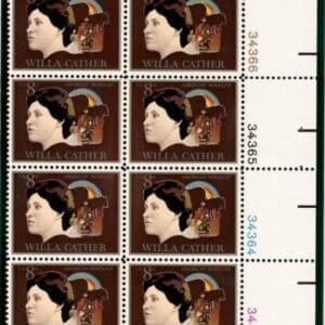 Scott# 1487 "WILLA CATHER-NOVELIST" PLATE STRIP (16) MNH