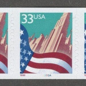 Scott# 3281 "FLAG OVER CITY" LARGE 1999 DATE PNC (5) #3333A