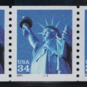Scott# 3476 "STATUE OF LIBERTY" MNH WA PNC3 P# 1111, NICELY CENTERED