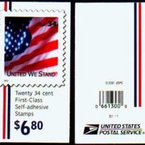 Scott# 3549Bc, d BK287 "UNITED WE STAND" MNH VENDING BOOKLET (20) - Image 2