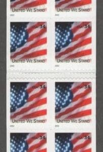 Scott# 3549Bc, d BK287 "UNITED WE STAND" MNH VENDING BOOKLET (20)