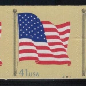 Scott# 4187 "FLAG" MNH DIE CUT 11 PNC3, PLATE# S11111 NICELY CENTERED