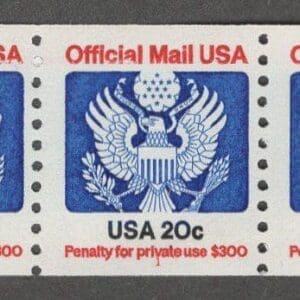 Scott# O135 "OFFICIAL MAIL" MNH PNC3 P# 1, NICELY CENTERED