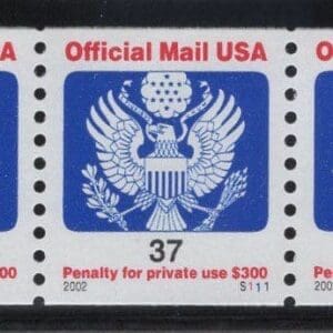 Scott# O159 "OFFICIAL" MNH PNC3 PLATE # S111, NICELY CENTERED