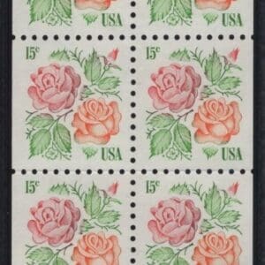 Scott# 1737a "ROSES" MNH BOOKLET PANE (8) NICELY CENTERED