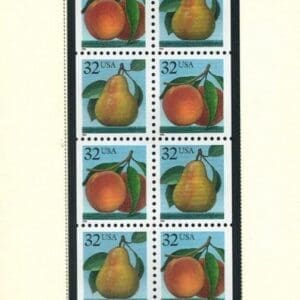 Scott# 2487-88 (2488a) PEACHES & PEAR MNH UNFOLDED BOOKLET PANE (10)
