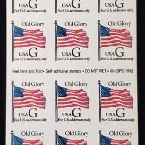 Scott# 2887 BLACK "G" RATE, S/A UNFOLDED MNH ATM BOOKLET PANE (18)