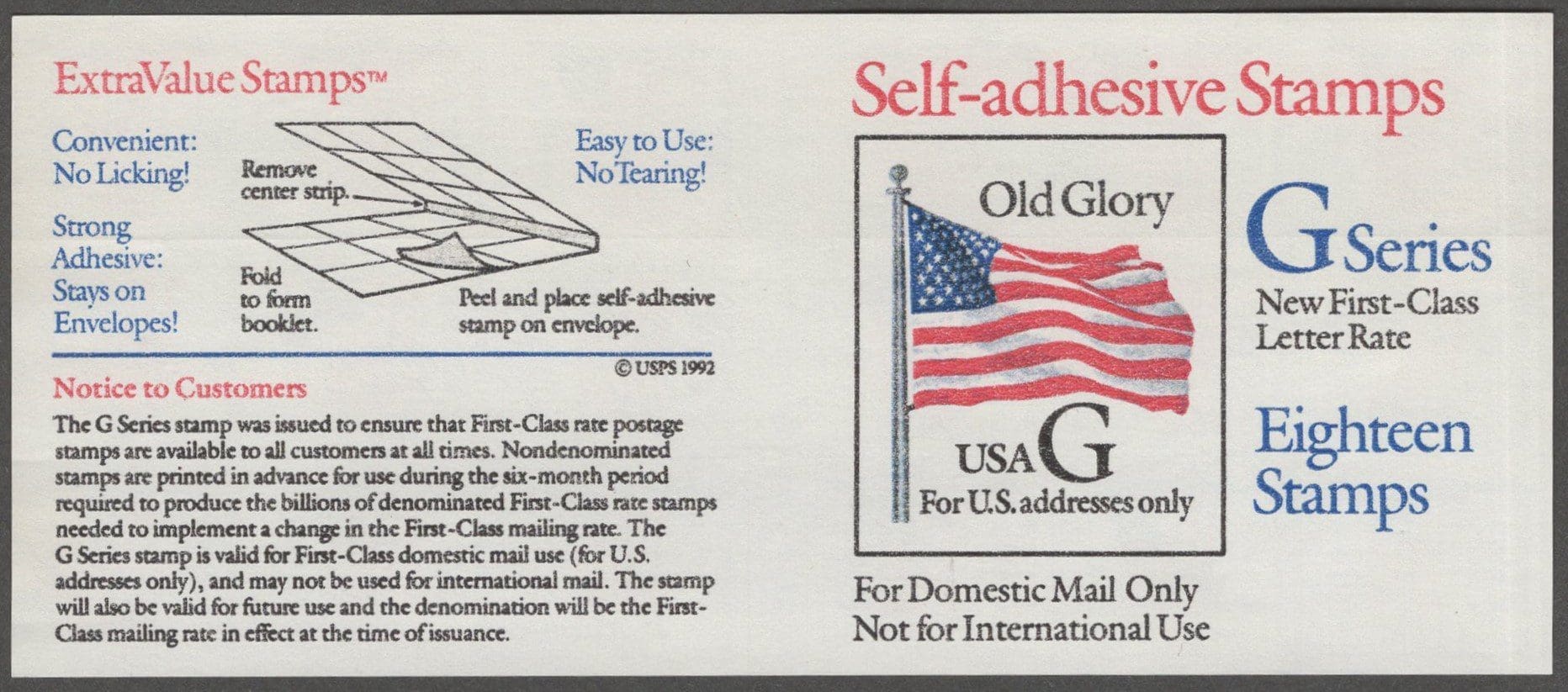 Scott# 2887 BLACK "G" RATE, S/A UNFOLDED MNH ATM BOOKLET PANE (18) - Image 2