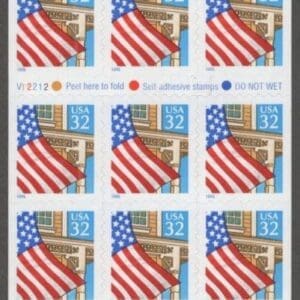 Scott# 2920a "FLAG OVER PORCH" MNH BKLT PANE (20) P# V12212