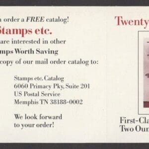 Alternative view of Scott# #2960a "LOVE CHERUB" MNH UNFOLDED IMPERF BOOKLET PANE (20) P# B1111