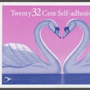 Scott# 3123a "LOVE SWANS" MNH S/A INTACT BOOKLET PANE (20) - Image 2