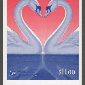 Scott# 3124a "LOVE SWANS" S/A BOOKLET PANE (20) PLATE # B2222 - Image 2