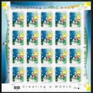 Scott# 3398 "ADOPTING A CHILD" S/A SHEET (20) MNH NICELY CENTERED