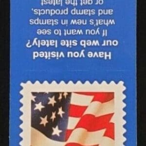 Scott# 3634a "FLAG" MNH UNFOLDED BOOKLET PANE 10, PLATE# V1111 - Image 2