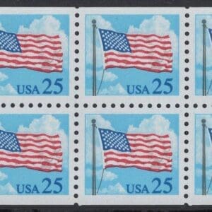 Scott# 2285Ac "FLAG & CLOUDS" MNH BOOKLET PANE (6) PLATE # 1111