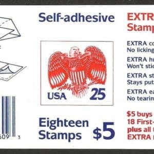 Scott# 2431a "EAGLE & SHIELD" UNFOLDED BOOKLET PANE (18) MNH, P# A1111 - Image 2