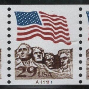 SCOTT 2523A "MT RUSHMORE" MNH DARK BROWN, PNC3 PLATE # A11111