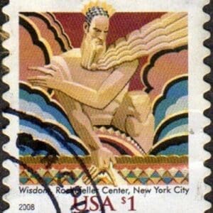 Scott# 3766a 2008 REPRINT "WISDOM STATUE" USED SINGLE, NICELY CENTERED