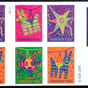 Scott# 5812-15 "PINATAS" MNH BOOKLET PANE (20) - Image 2