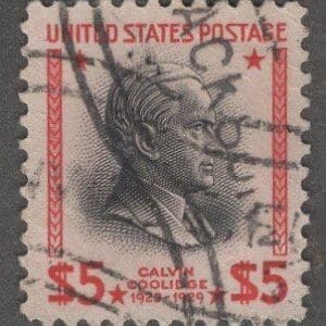 Scott# 834 "COOLIDGE" USED WITH JACKSON MS. LOCAL CANCEL, NICELY CENTERED