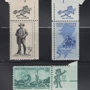 LOT OF (5) MR ZIP SINGLES, NICELY CENTERED