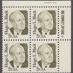 Scott# 2172 "HUGO L BLACK - CHIEF JUSTICE" ZIP BLOCK (4) MNH