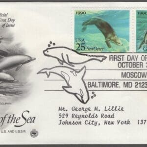 Scott# 2508-11 "SEA CREATURES" ARTCRAFT FIRST DAY COVERS (2) SPECIAL CANCEL