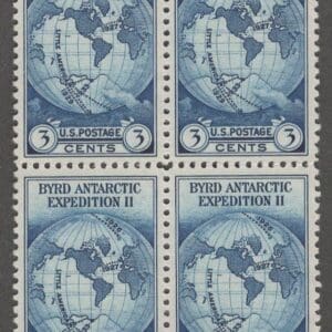 Scott# 753 "WORLD MAP" SPECIAL PRINTING BLOCK (4) MINT, NGAI