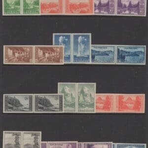 Scott# 756-765 "NAT'L PARKS" + 754, 755 & 771 (13) MNH IMPERF FARLEY CENTER LINE PAIRS