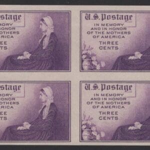 Scott# 754 "WHISTLER'S MOTHER" MNH IMPERFORATE NGAI BLOCK (4)